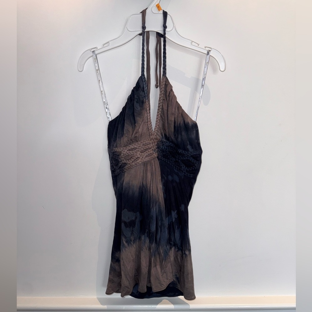 Sky Black and Brown Tie-Dye Tank Top